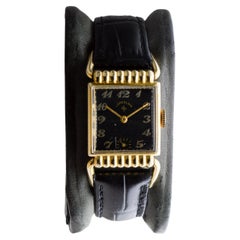 Elgin Yellow Gold Filled Art Deco Watch circa 1940's Articulated Lugs