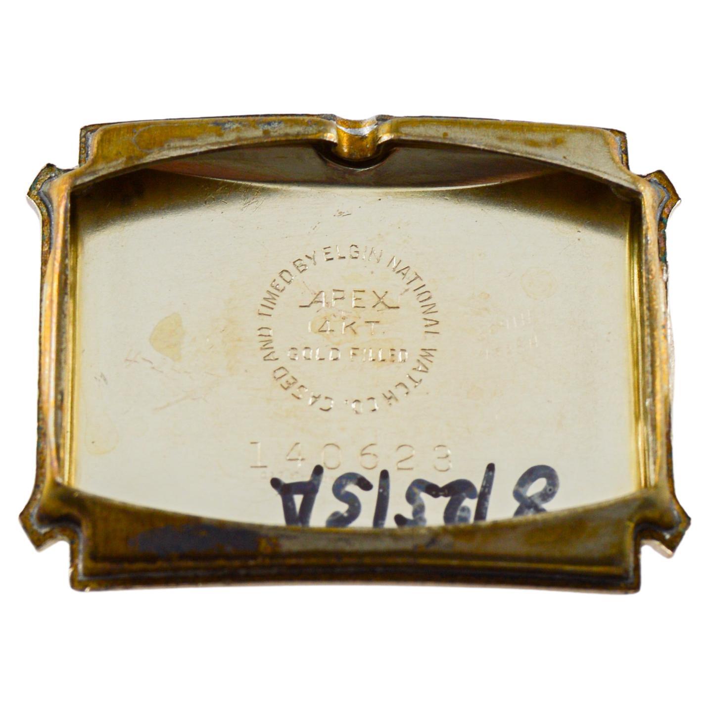 Elgin Yellow Gold Filled Art Deco Watch circa 1940s Flawless Original Dial For Sale 11