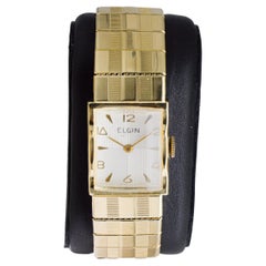 Elgin Yellow Gold Filled Art Deco Watch circa 1950
s with Original Dial