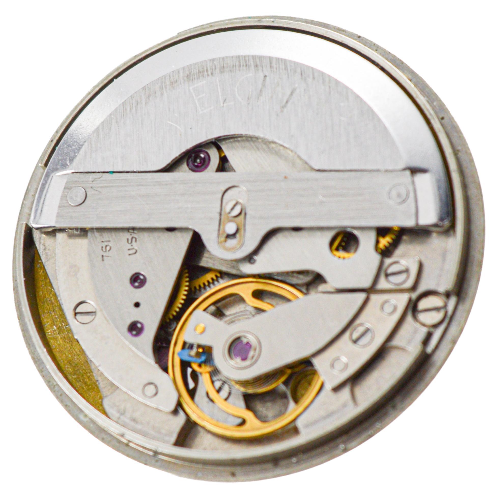 Elgin Yellow Gold Filled Art Deco Watch circa 1960's with Original Dial For Sale 7