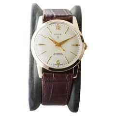 Elgin Gelbgold gefüllt Art Deco Uhr circa 1960's mit Original-Zifferblatt