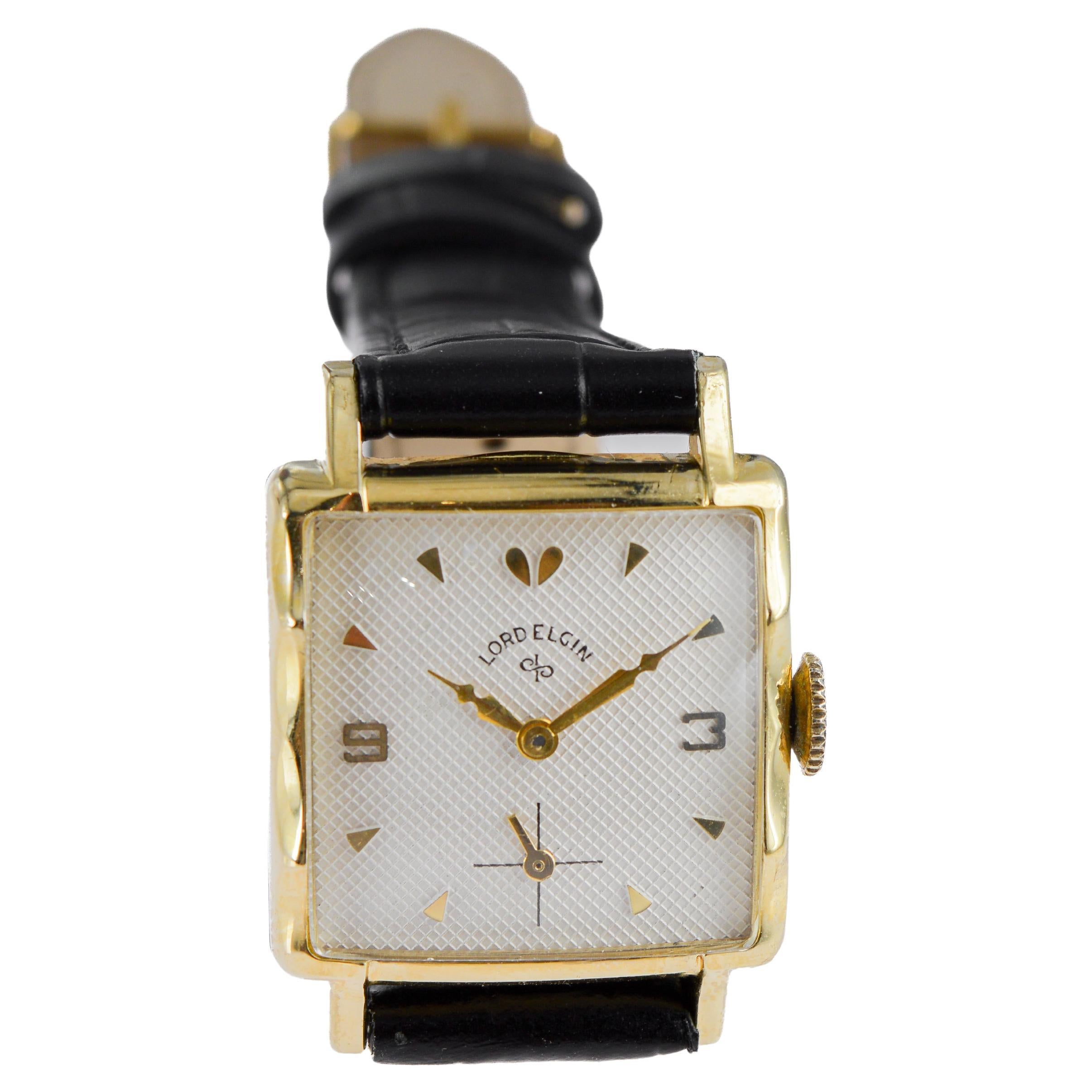 Reloj Art Déco Elgin Lleno de Oro Amarillo en venta 5