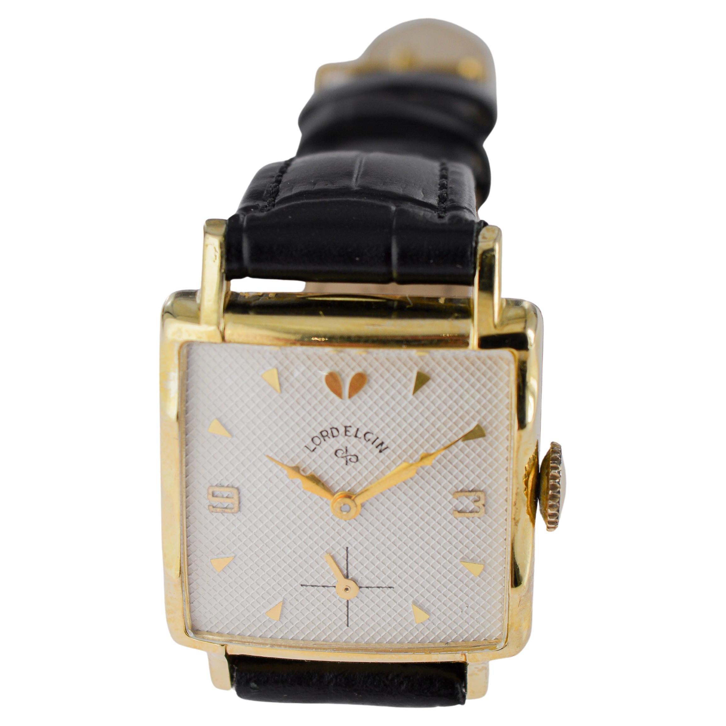Reloj Art Déco Elgin Lleno de Oro Amarillo en venta 6
