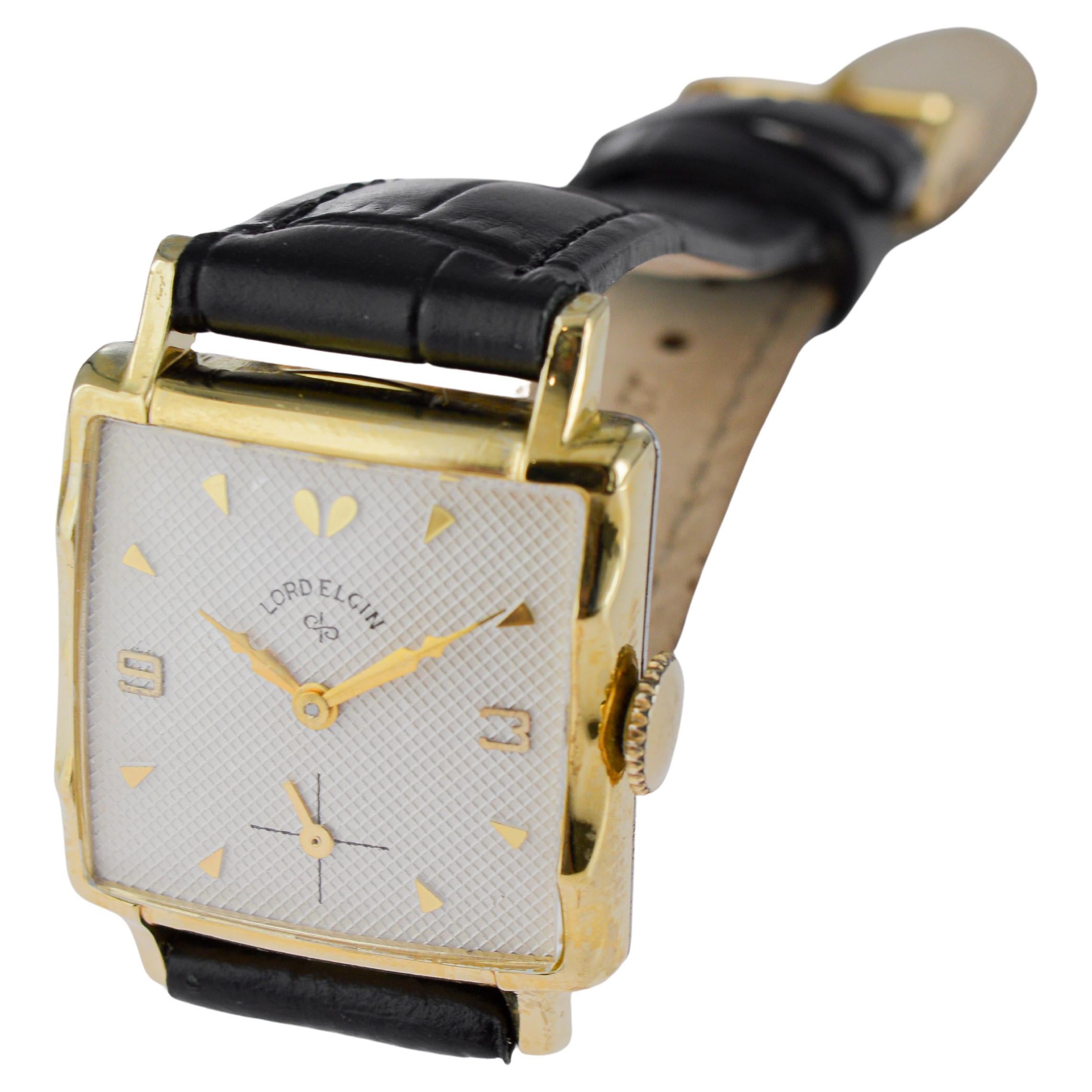 Reloj Art Déco Elgin Lleno de Oro Amarillo en venta 7