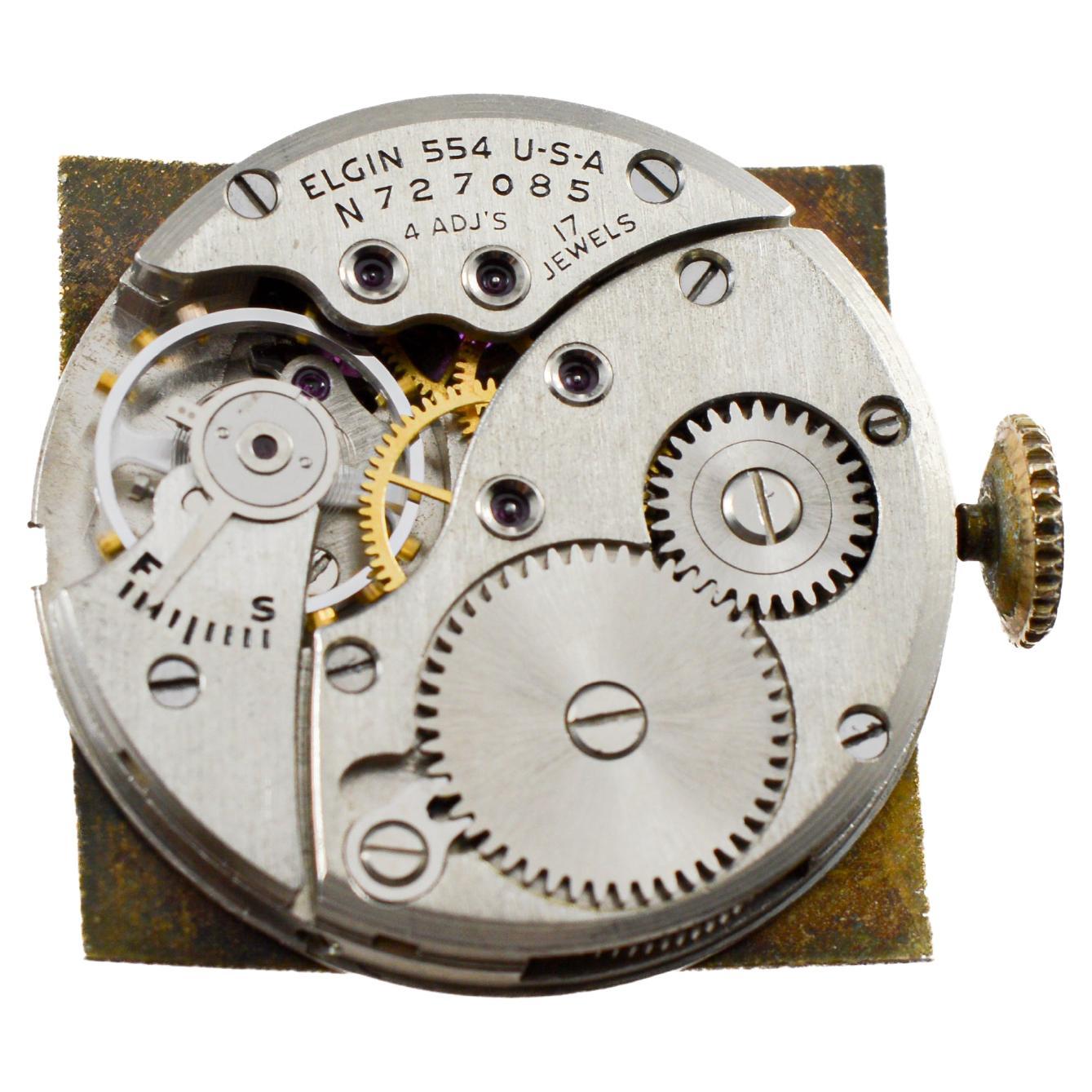 Reloj Art Déco Elgin Lleno de Oro Amarillo en venta 10