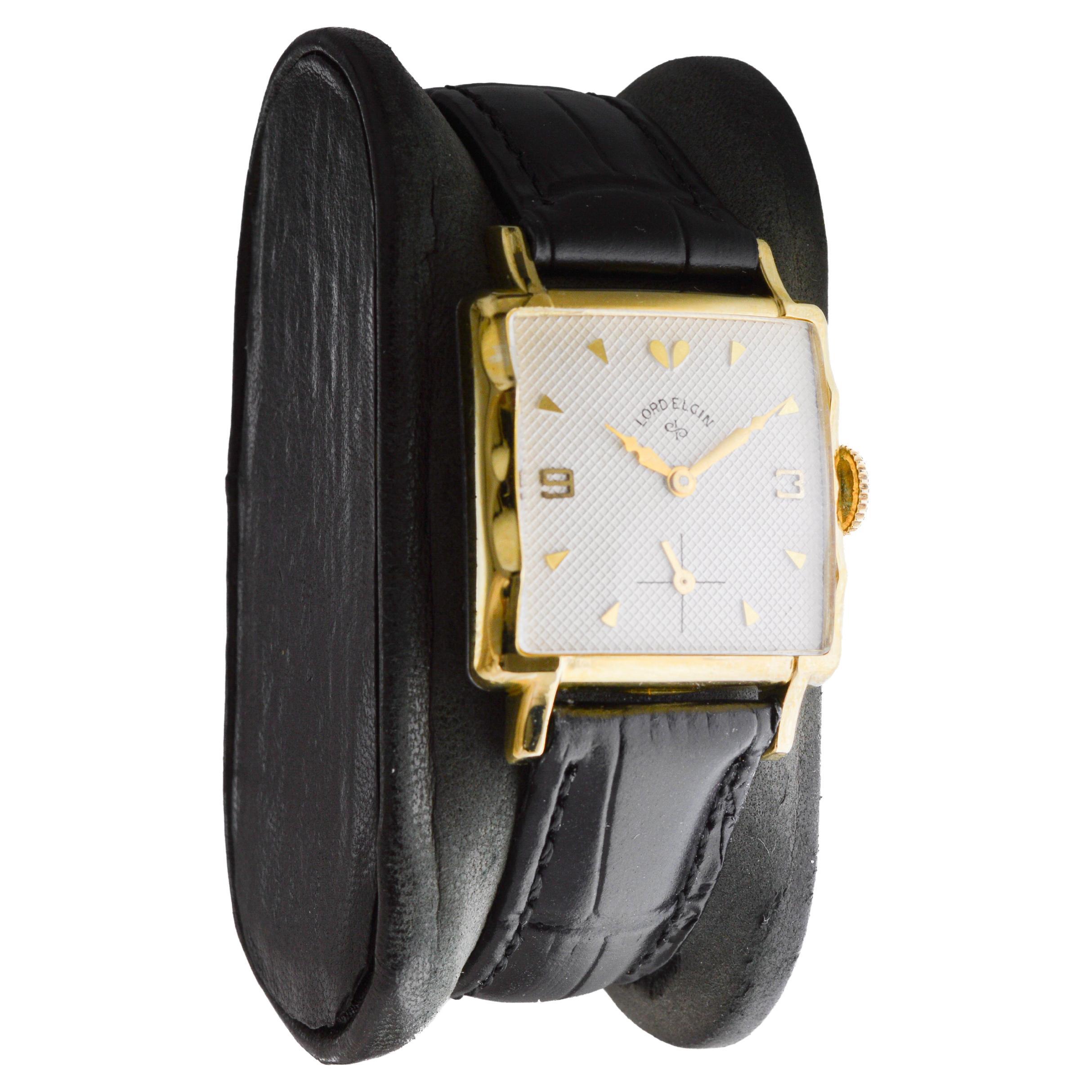 Reloj Art Déco Elgin Lleno de Oro Amarillo Art Decó en venta