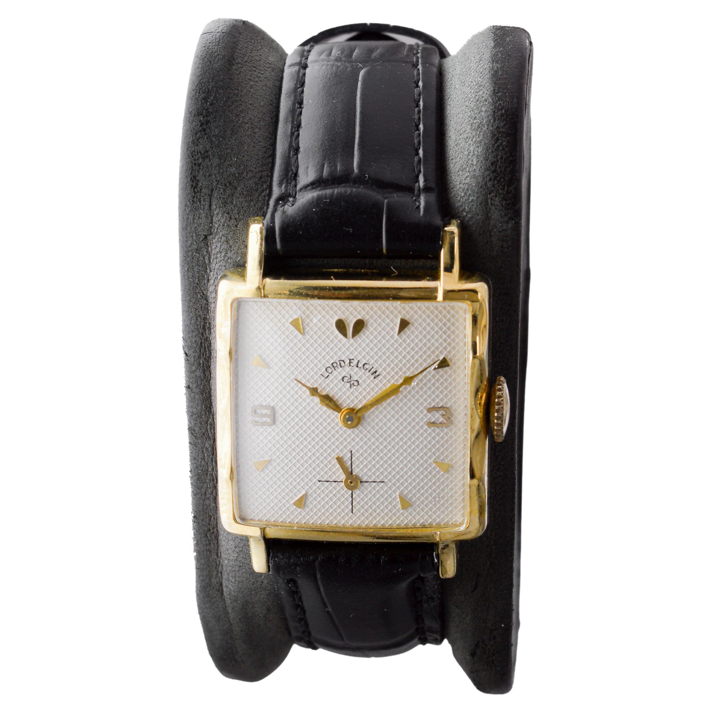 Femenino o masculino Reloj Art Déco Elgin Lleno de Oro Amarillo en venta