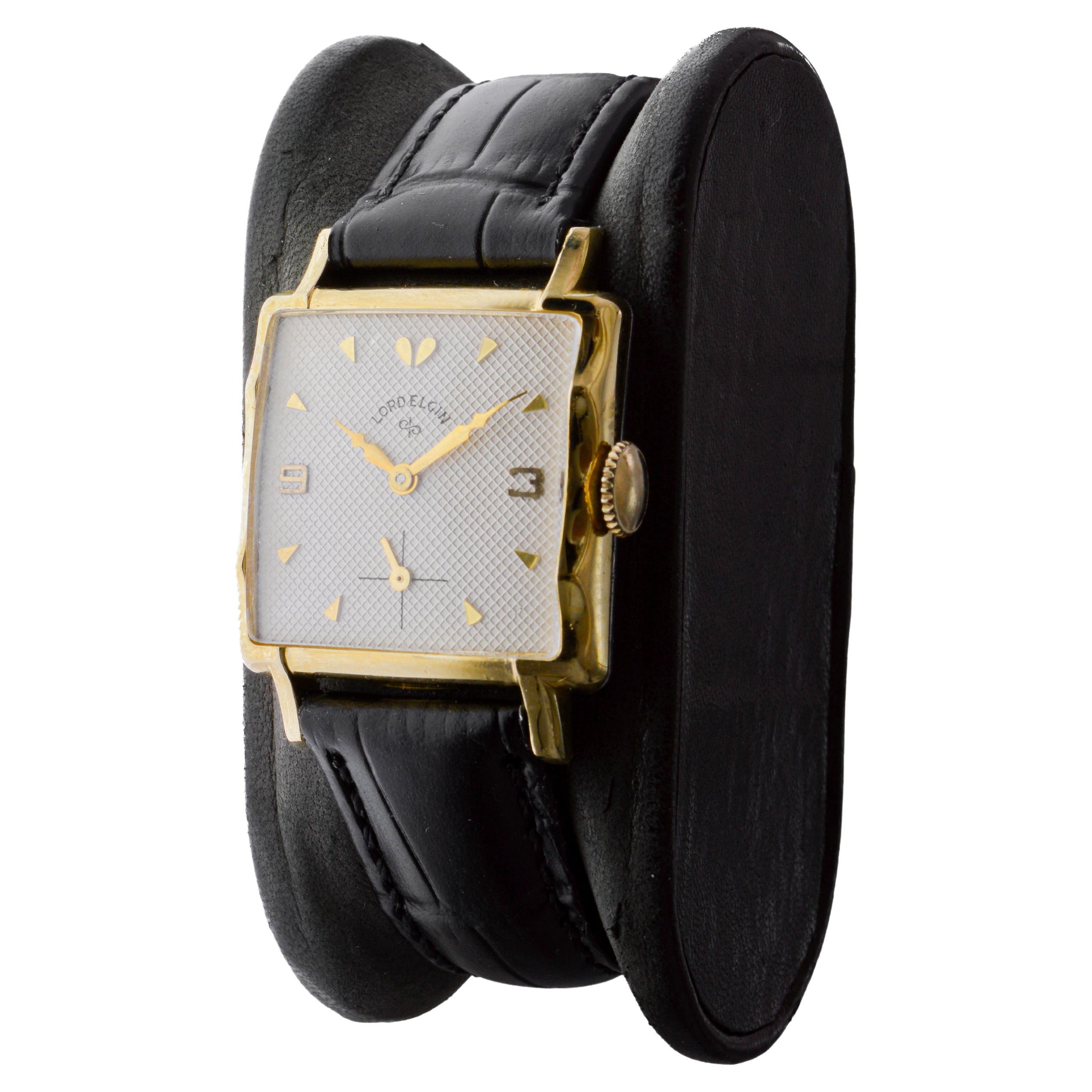Reloj Art Déco Elgin Lleno de Oro Amarillo en venta 1