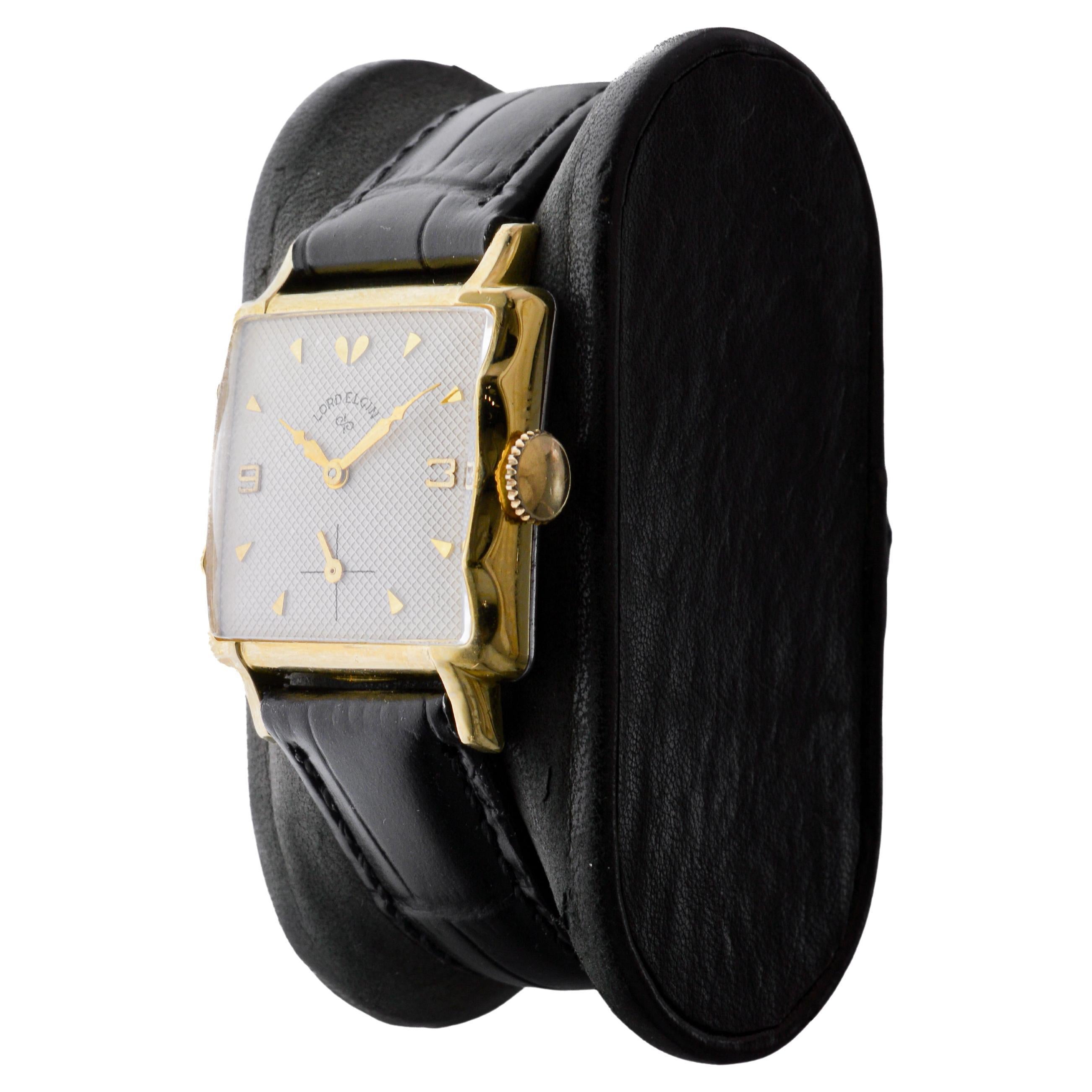 Reloj Art Déco Elgin Lleno de Oro Amarillo en venta 2