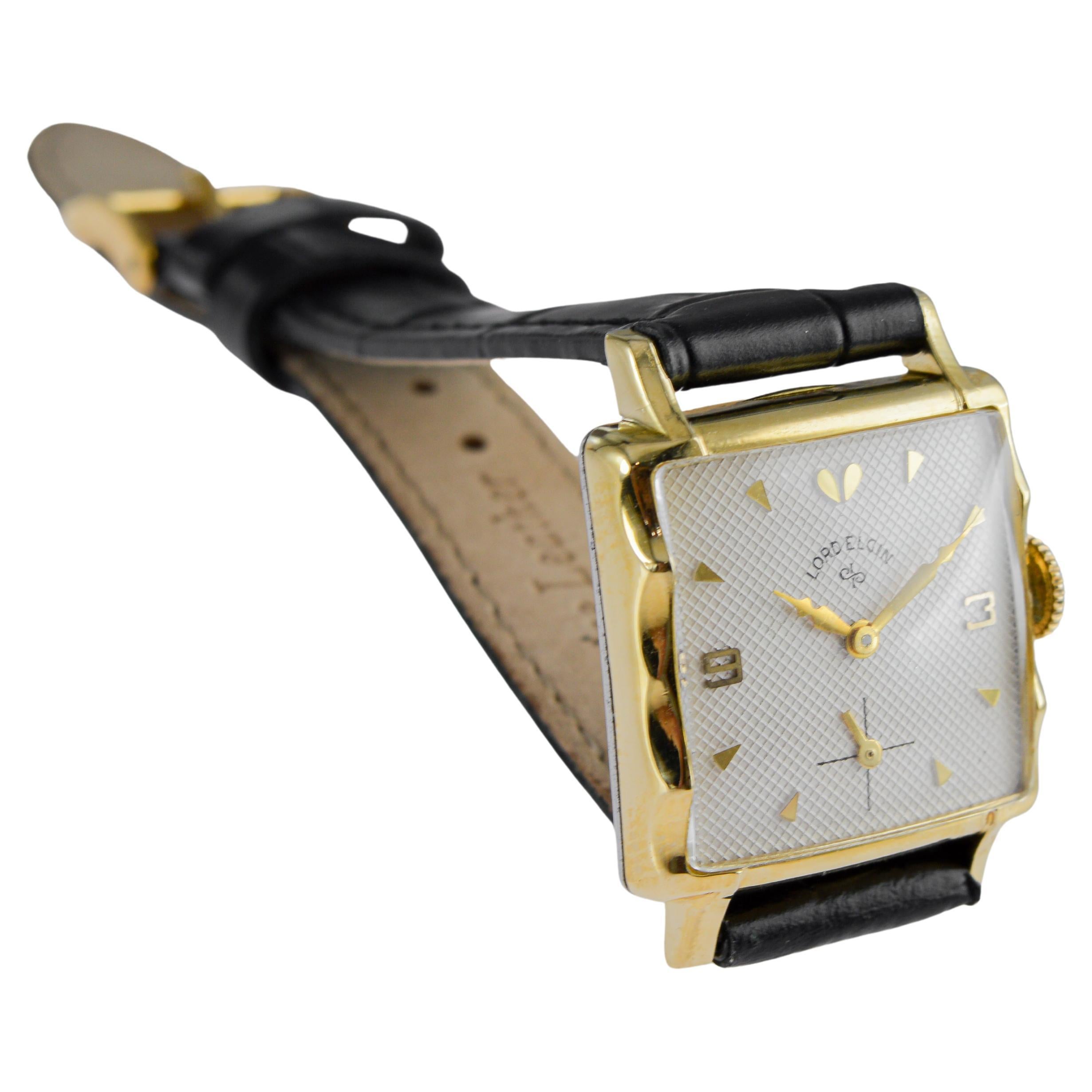 Reloj Art Déco Elgin Lleno de Oro Amarillo en venta 4