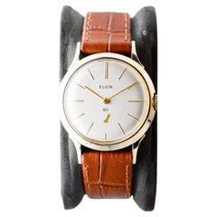 Elgin Gelbgold gefüllte Art Deco Uhr, rund um 1950 mit Original-Zifferblatt