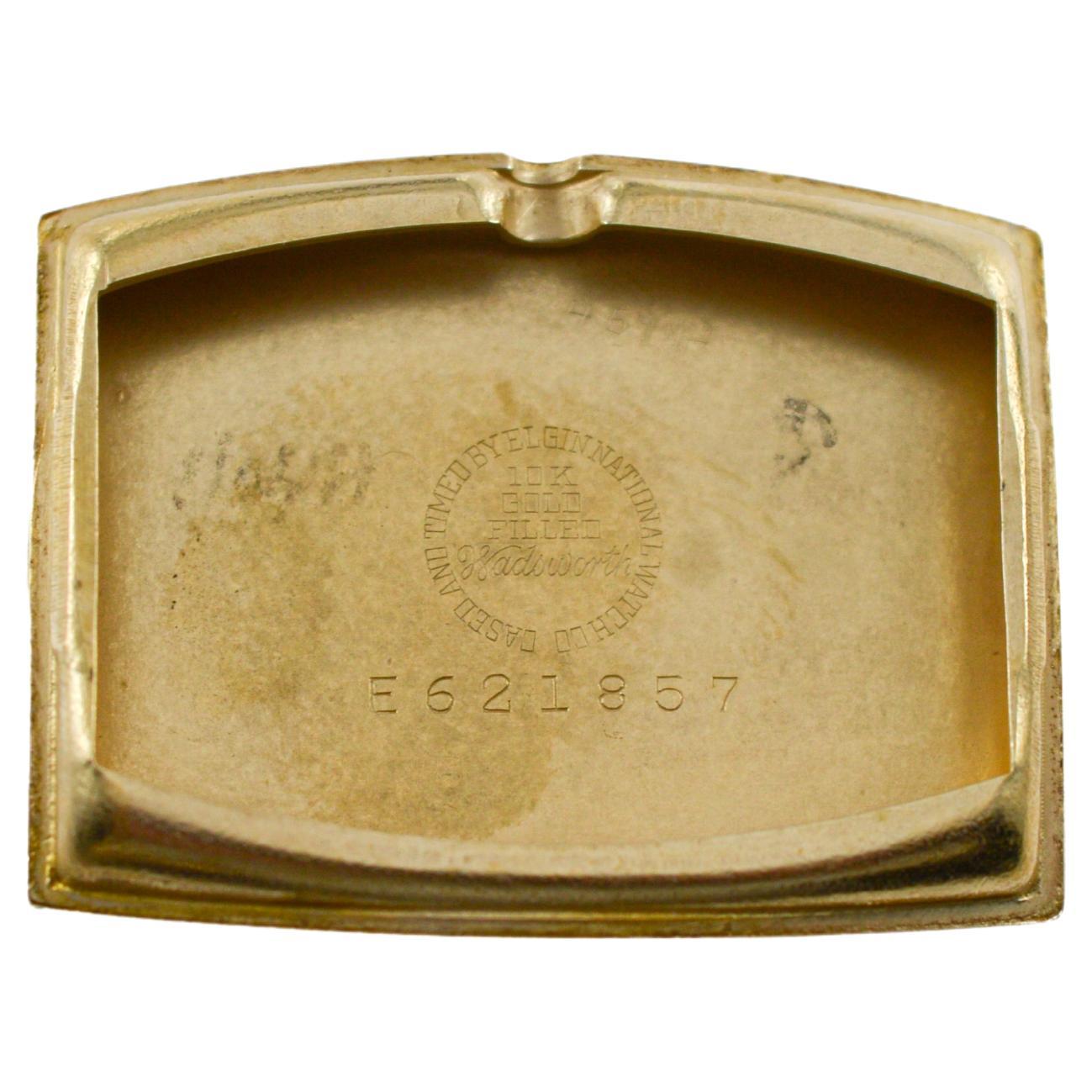 Elgin Yellow Gold Filled Art Deco Watch, Tonneau Shaped Watch circa 1940's 8