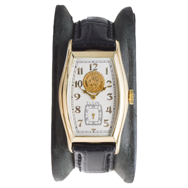 Elgin Oro Amarillo Relleno de 1939 con Monograma Grabado a Mano en