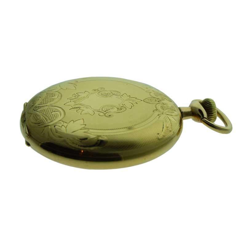 1911 antique elgin 17j 16s pocket watch 14k gold case
