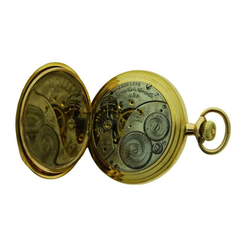 Elgin Yellow Gold Filled Hunters Case Pocket Watch, circa 1911 1