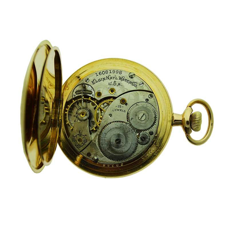 Elgin Yellow Gold Filled Hunters Case Pocket Watch, circa 1911 2