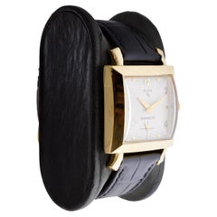 Elgin Yellow Gold Filled Shockmaster Art Deco Watch, 1950's Flawless Dial