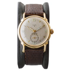 Elgin Yellow Gold Filled Shockmaster Art Deco Watch, circa 1950's