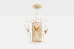 Elhå Belysning, Pendant Light, Metal, Fabric, Sweden, 1940s
