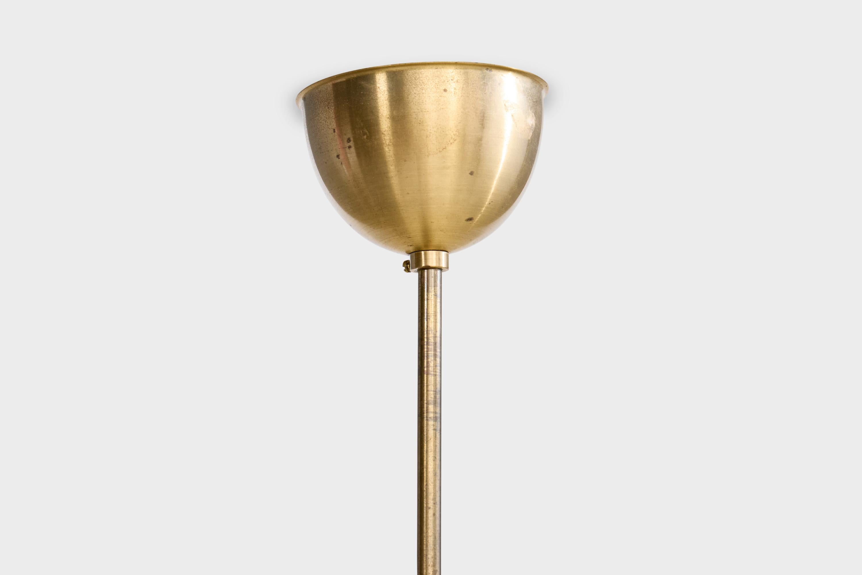 Elhå Belysning, Pendant Light, Metal, Parchment Paper, Sweden, 1940s 4