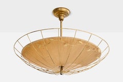 Elhå Belysning, Pendant Light, Metal, Parchment Paper, Sweden, 1940s