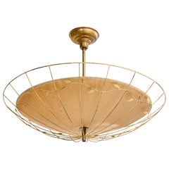 Elhå Belysning, Pendant Light, Metal, Parchment Paper, Sweden, 1940s