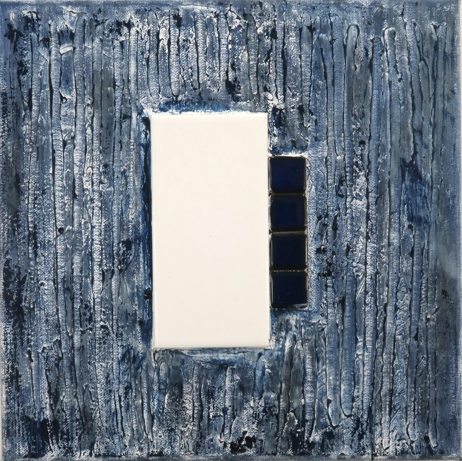 Elham Sagharchi Abstract Painting - White & Blue
