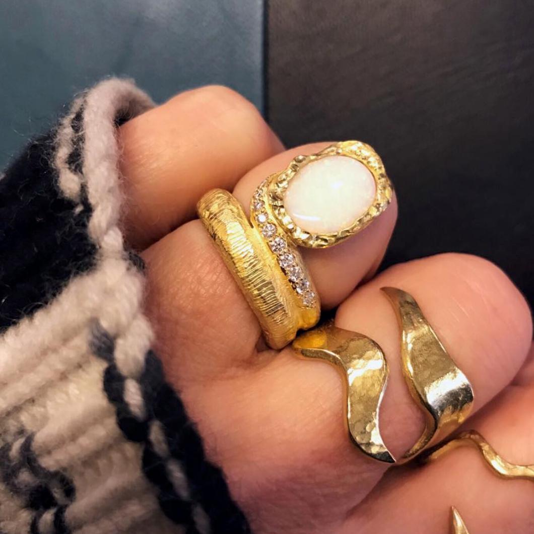 18 Karat Gold Top Wesselton VVS Diamond Handcrafted Ring In New Condition For Sale In Copenhagen, Bornholm