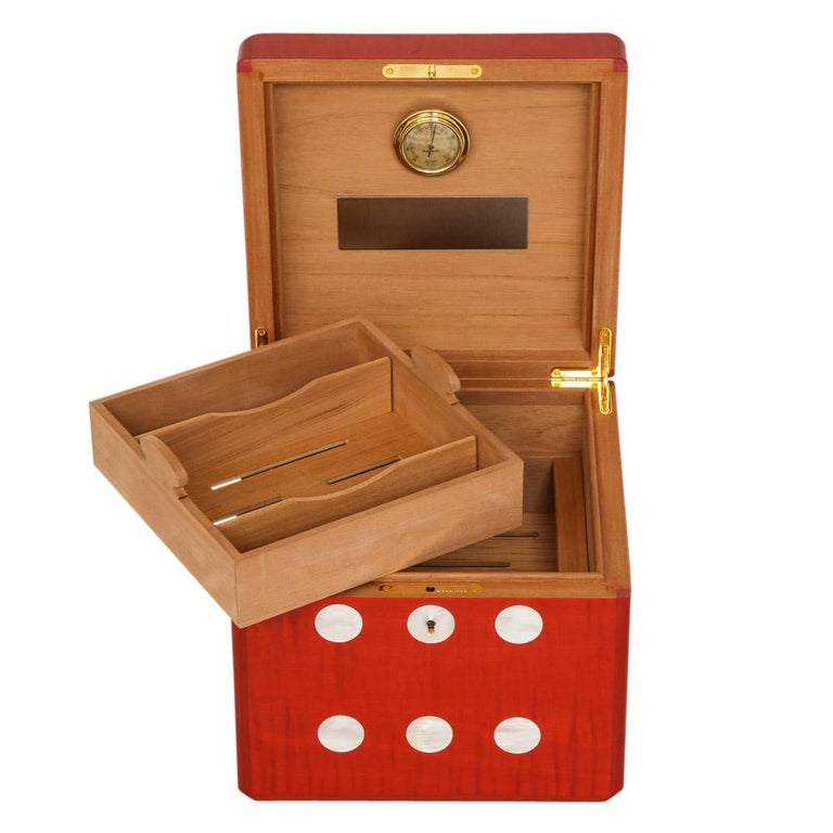 Elie Bleu Humidor, Die, Red Signed For Sale at 1stDibs