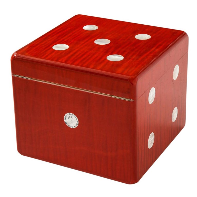 Elie Bleu Humidor, Die, Red Signed For Sale at 1stDibs
