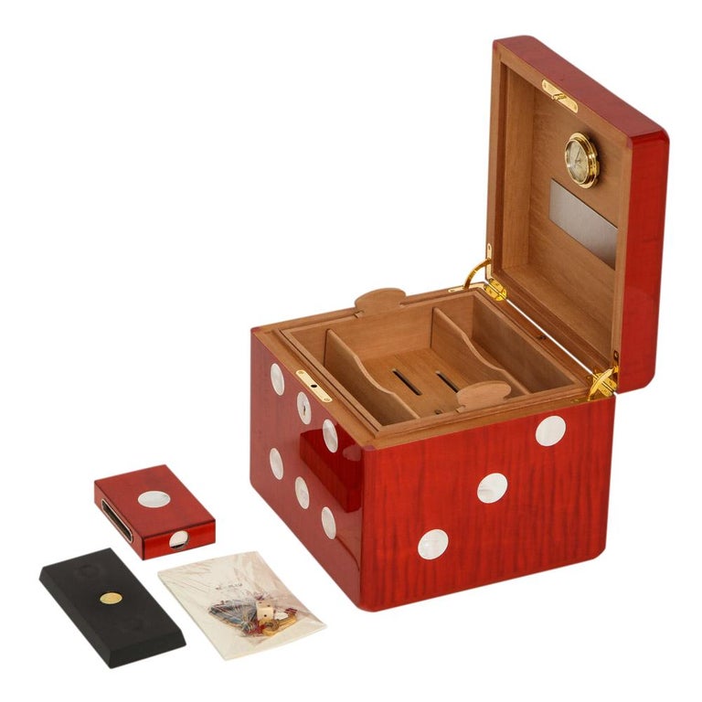 Elie Bleu Humidor, Die, Red Signed For Sale at 1stDibs