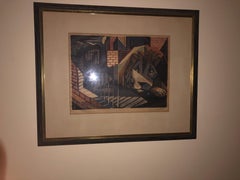 Eli Jacobi "The Lion" Colored Woodcut