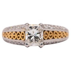 Eli Jewels Design Anello con diamante solitario a taglio radiante