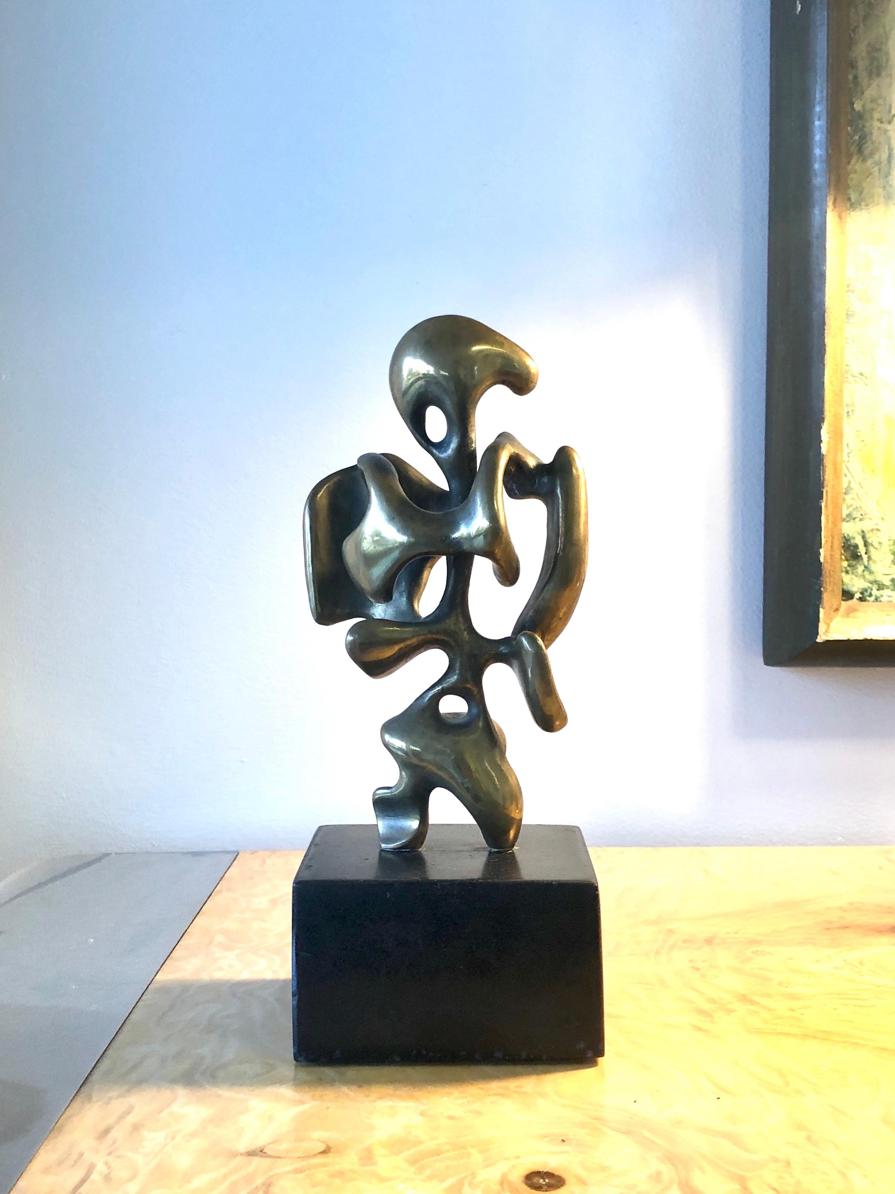 Eli Karpel Abstract Bronze Midcentury Sculpture 1