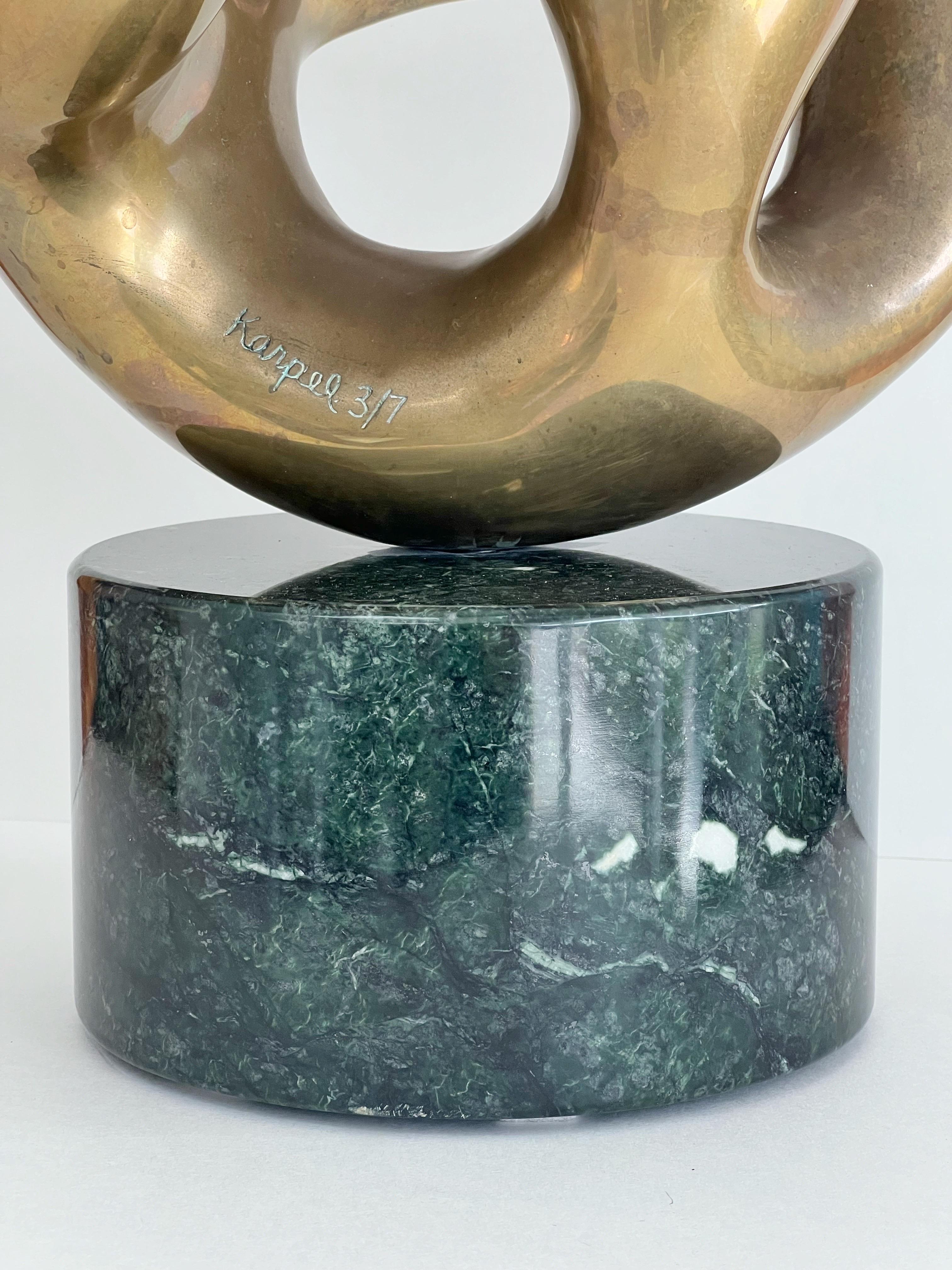Eli Karpel Large Abstract Bronze Sculpture on Marble Base 3/7 For Sale 6
