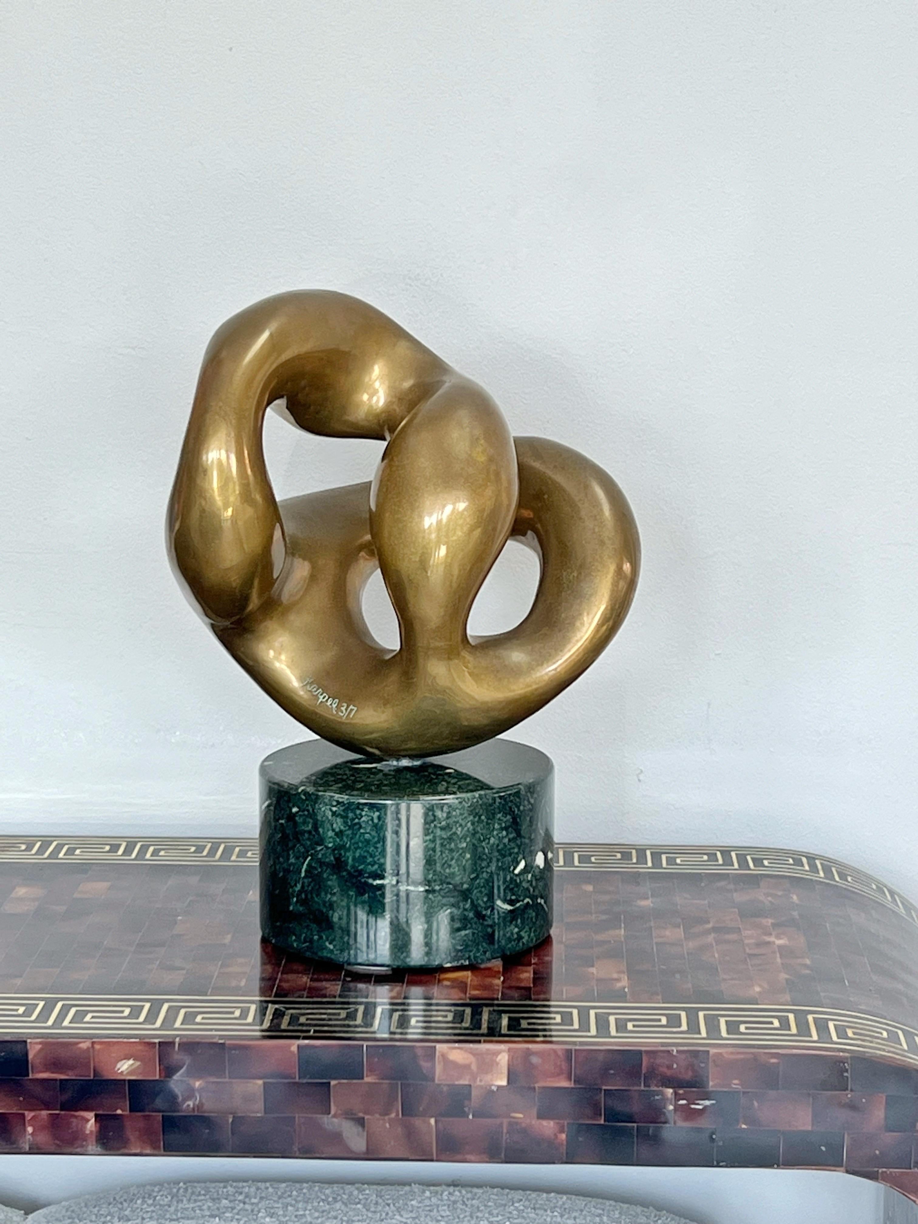 Eli Karpel Large Abstract Bronze Sculpture on Marble Base 3/7 For Sale 7