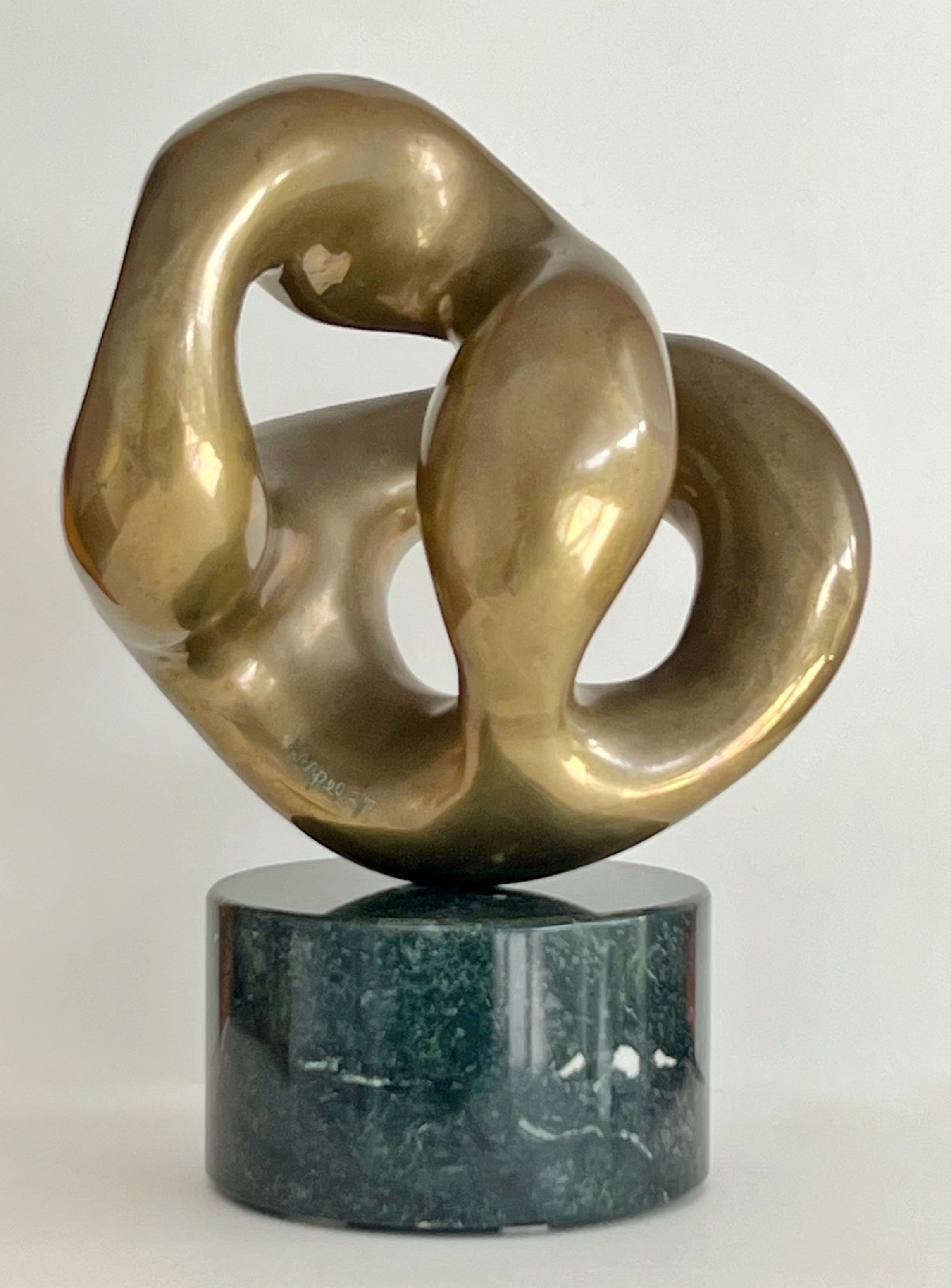 Eli Karpel Large Abstract Bronze Sculpture on Marble Base 3/7 For Sale 8
