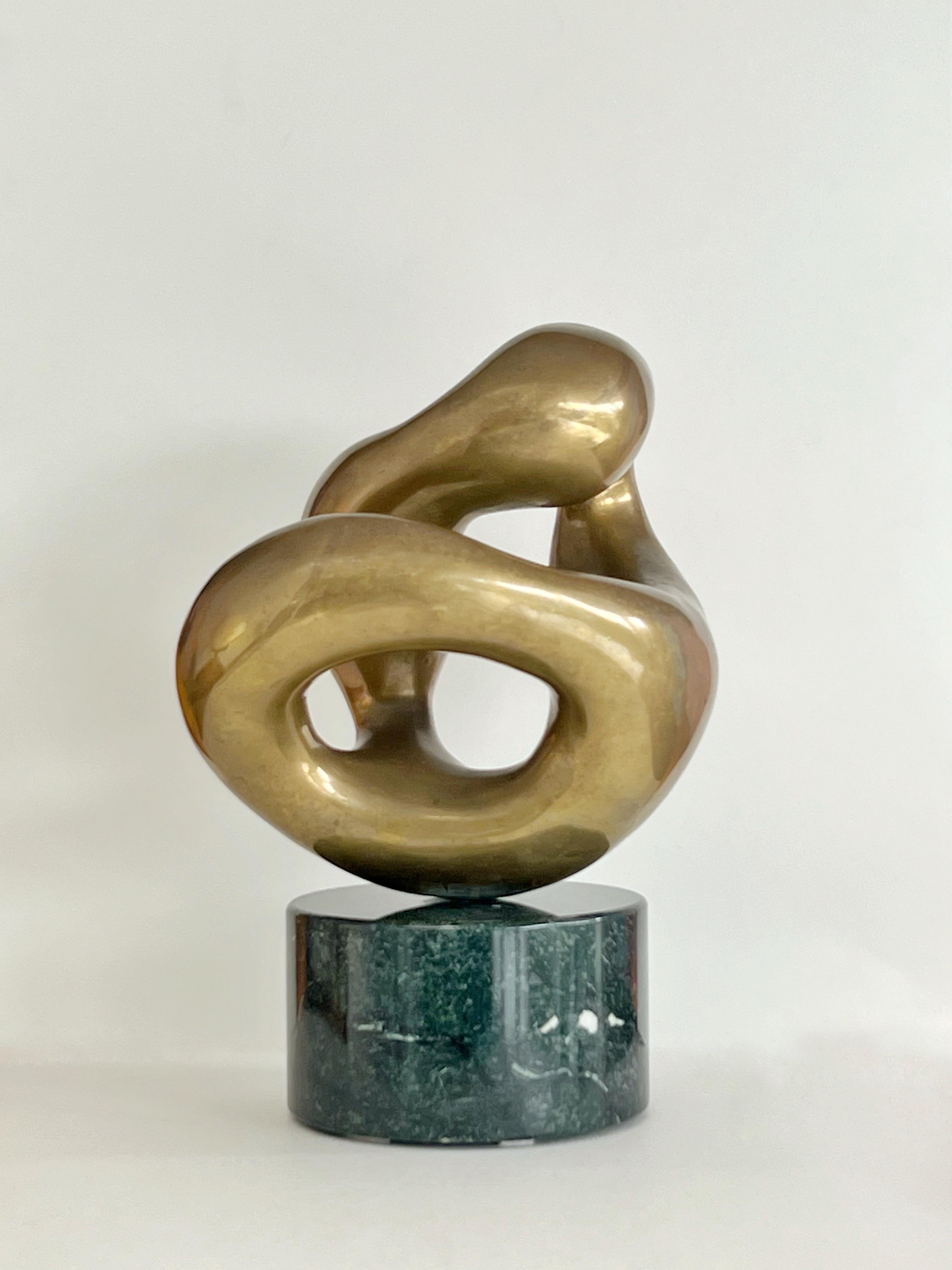 American Eli Karpel Large Abstract Bronze Sculpture on Marble Base 3/7 For Sale