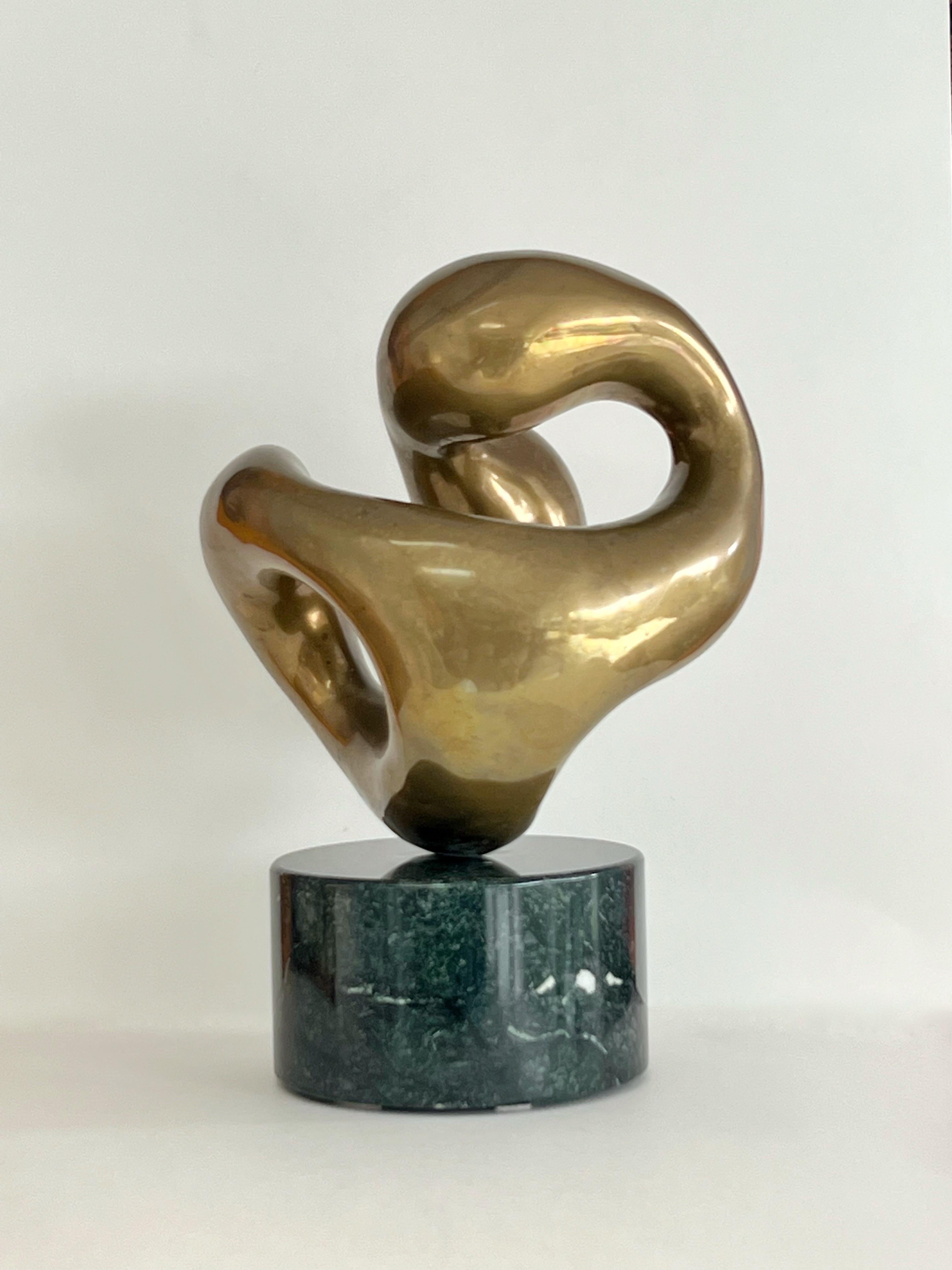 Eli Karpel Large Abstract Bronze Sculpture on Marble Base 3/7 In Good Condition For Sale In Miami, FL