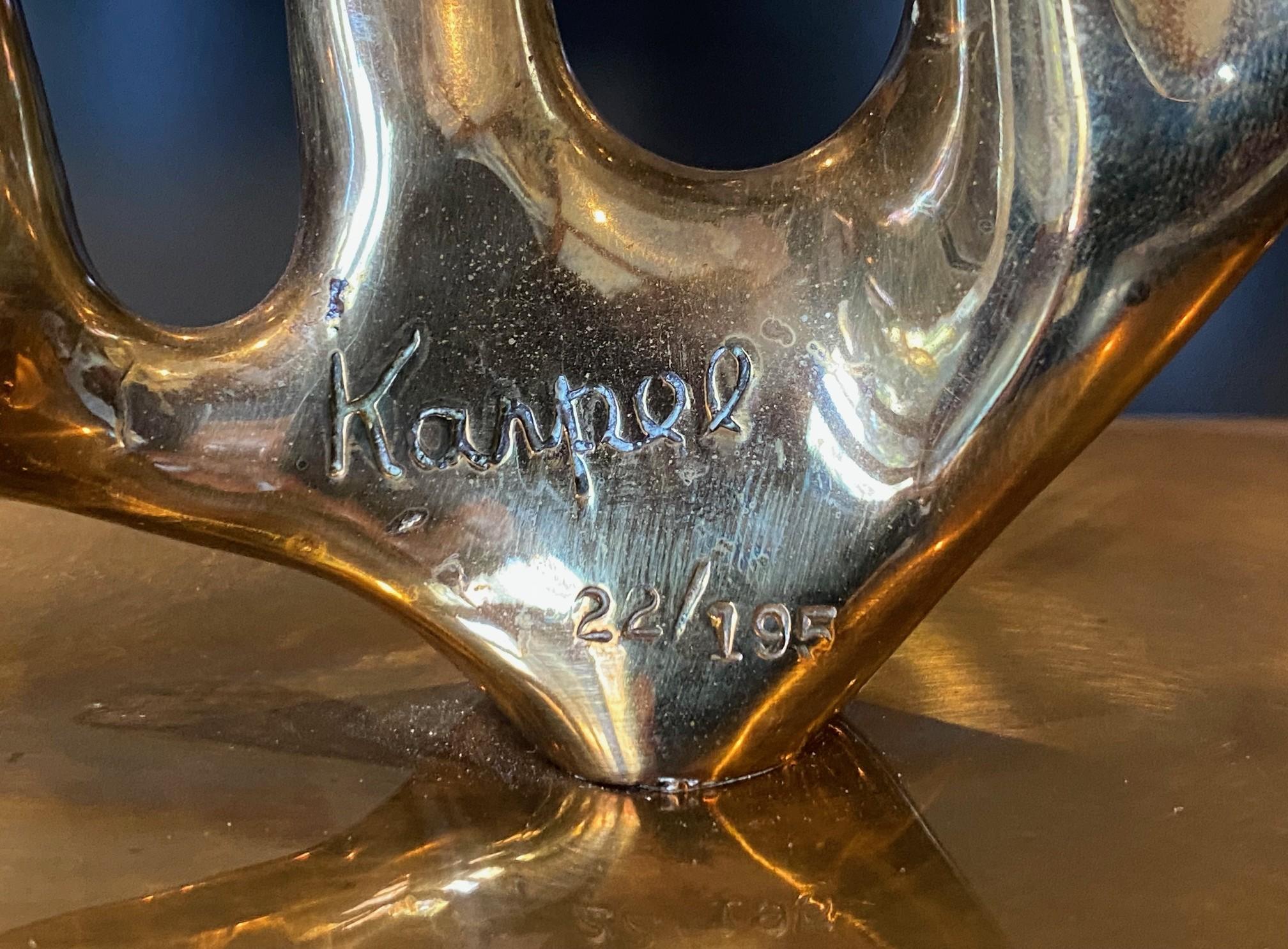 Sculpture Menorah moderniste abstraite en bronze signée Eli Karpel, édition limitée en vente 7