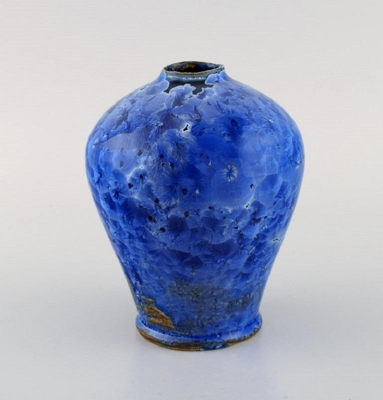 Modern Eli Keller 'b. 1942', Sweden, Unique Vase in Glazed Stoneware, 21st C. For Sale