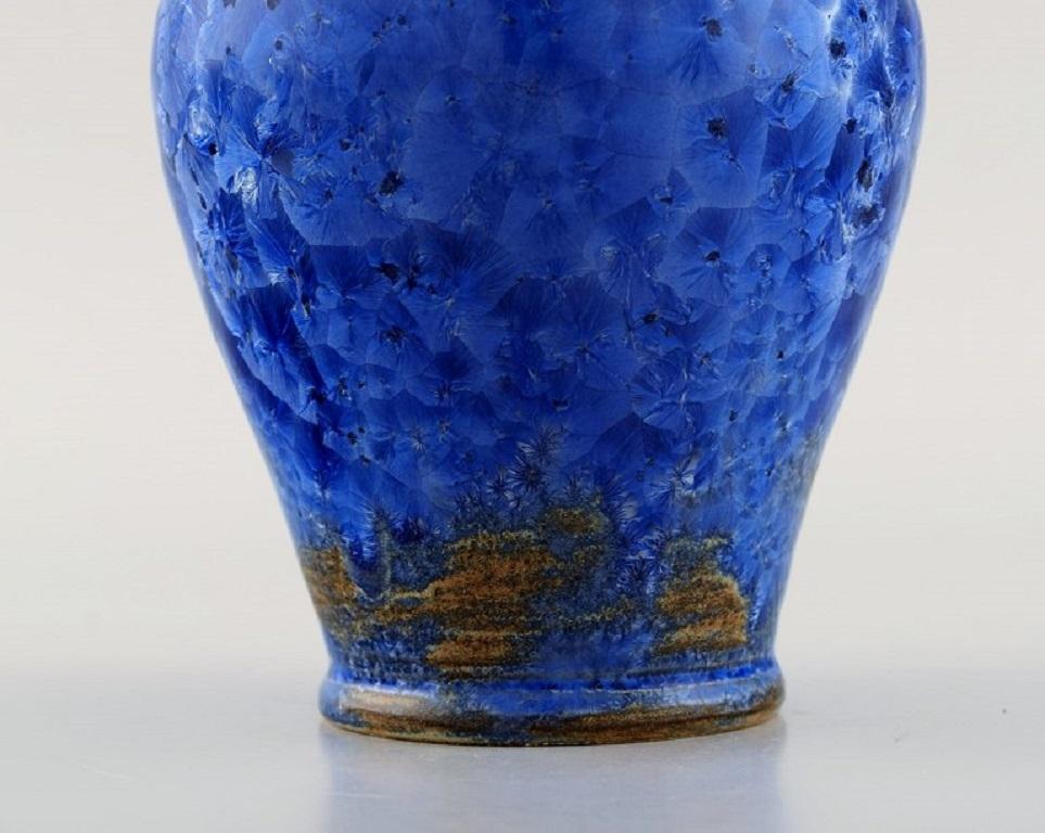 Contemporary Eli Keller 'b. 1942', Sweden, Unique Vase in Glazed Stoneware, 21st C. For Sale