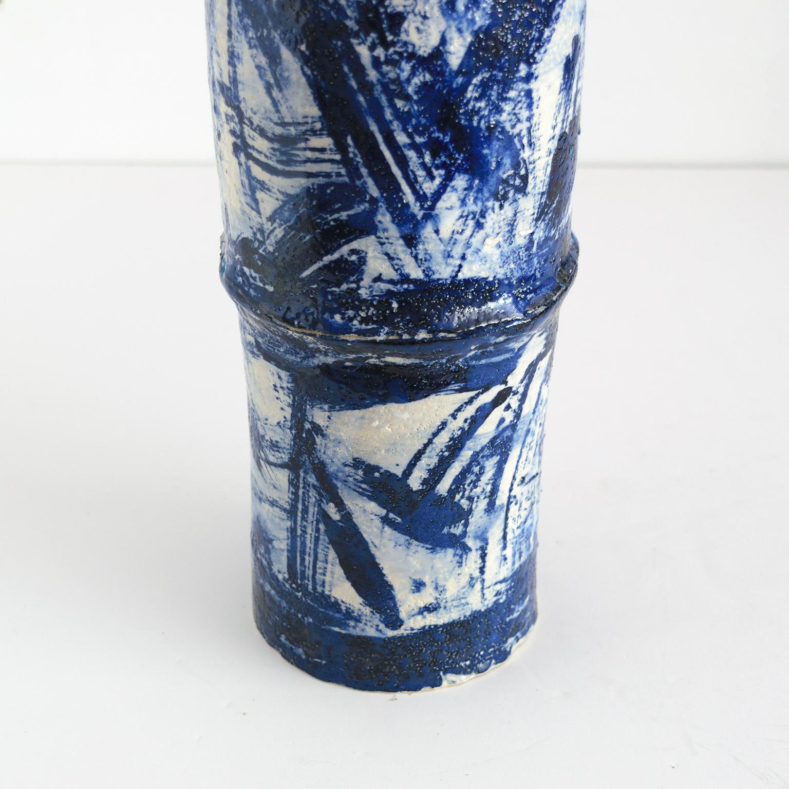 Clay Eli Keller, Scandinavian Modern, Unique Studio Vase Inspired by Bamboo For Sale