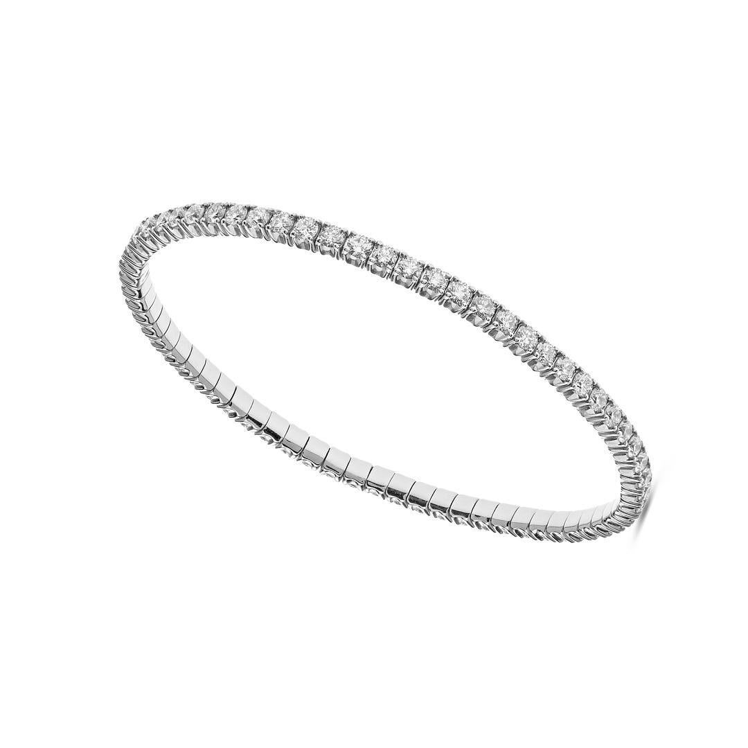 Contemporary Elia 4.6 Carat Diamond Stretch Tennis Bracelet For Sale