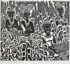 Elia Shiwoohamba ( Namibia, 1981 ) Harvesting Time Lino Cut African School 2006