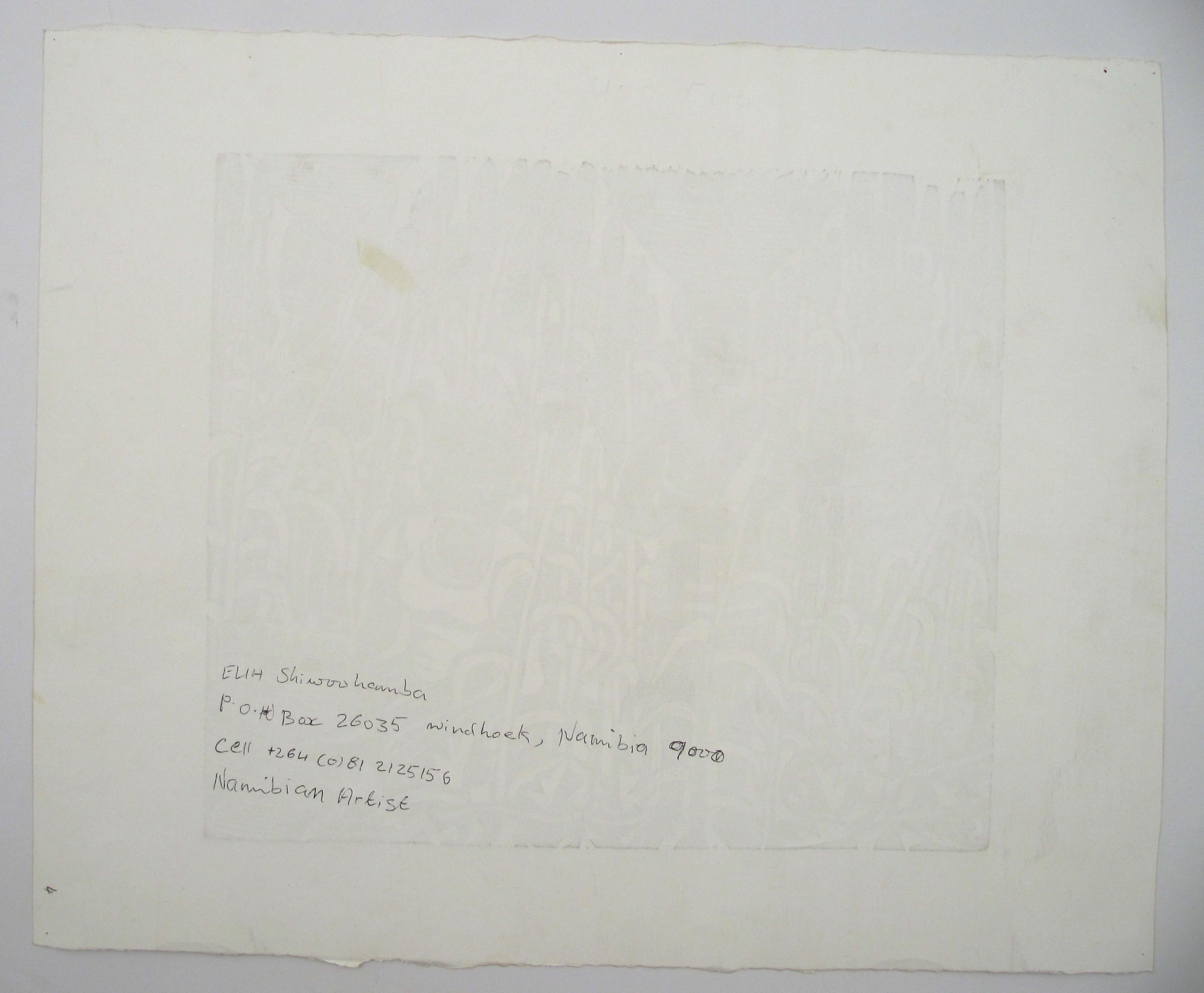 Elia Shiwoohamba ( Namibia, 1981 ) Tiempo de cosecha Lino Cut Escuela Africana 2006 en venta 2