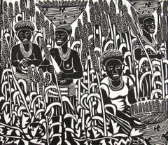 Elia Shiwoohamba ( Namibia, 1981) Erntezeit Lino-Schliff Afrikanische Schule 2006