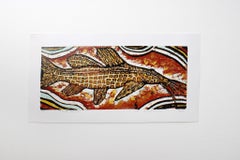 Giraffe catfish, Elia Shiwoohamba, Cardboard block print