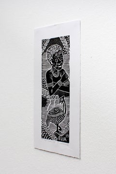 How can I do, Elia Shiwoohamba, Linoleum block print