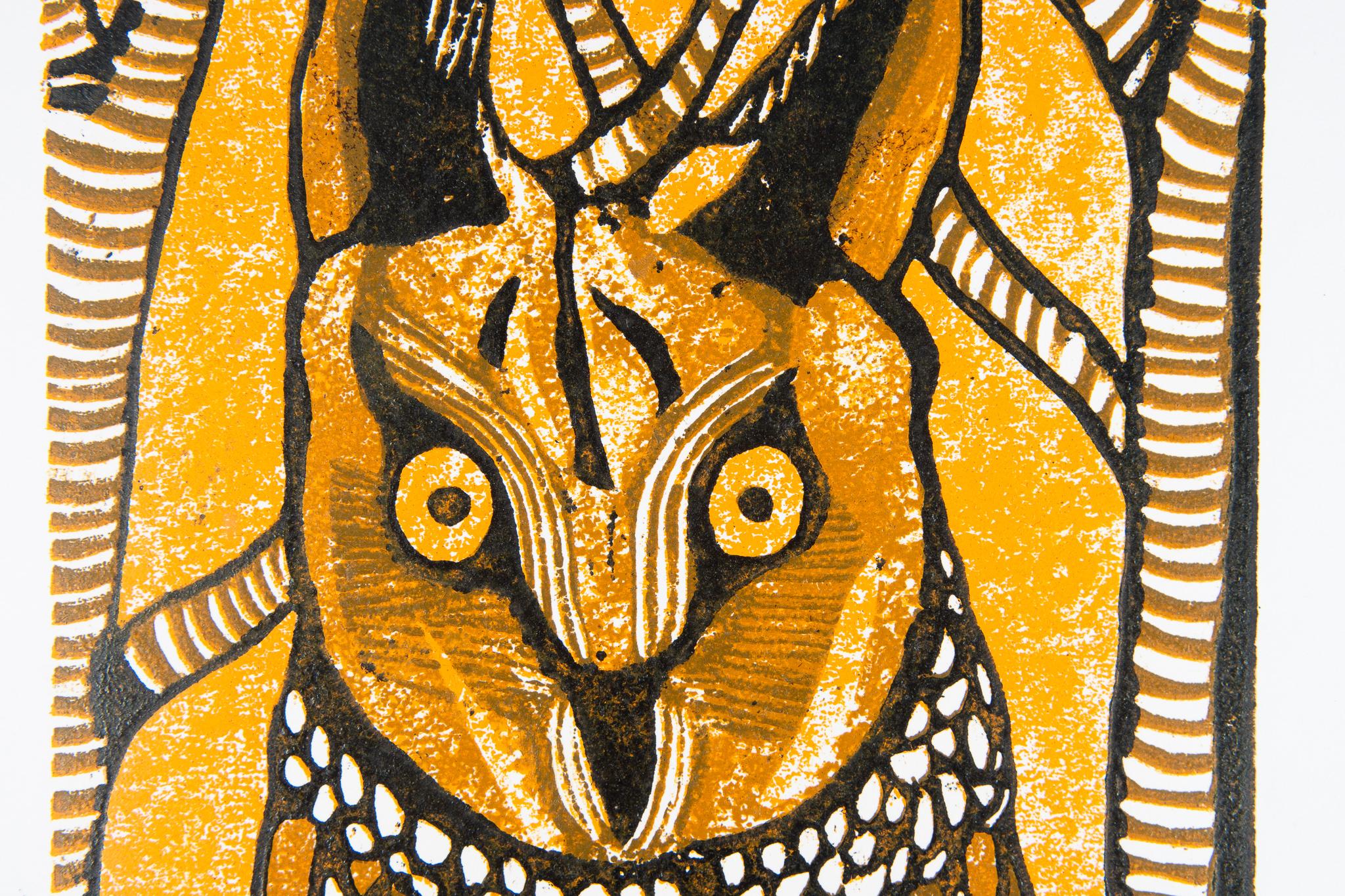 Long Eared Owl, Elia Shiwoohamba, Cardboard print on paper For Sale 1